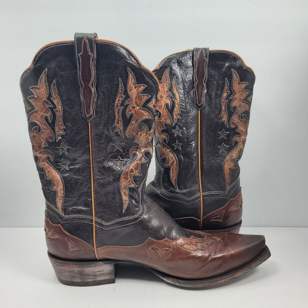 Dan Post Men's Brown Black Western Cowboy Boots DP2565 US Size 13D - Picture 5 of 11